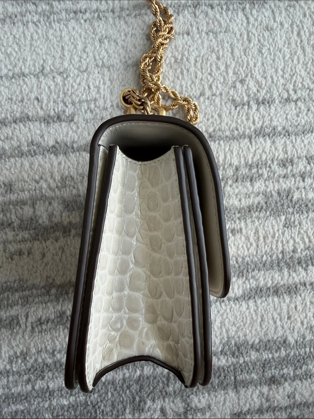 Tory Burch Croc Embossed Leather Eleanor Small Convertible Shoulder Bag
